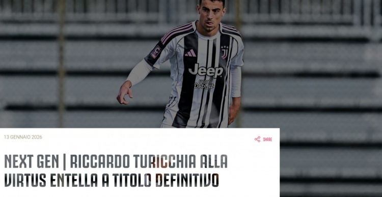 官方：尤文新一代22岁左后卫里卡多·图里基亚转会至意乙恩特拉