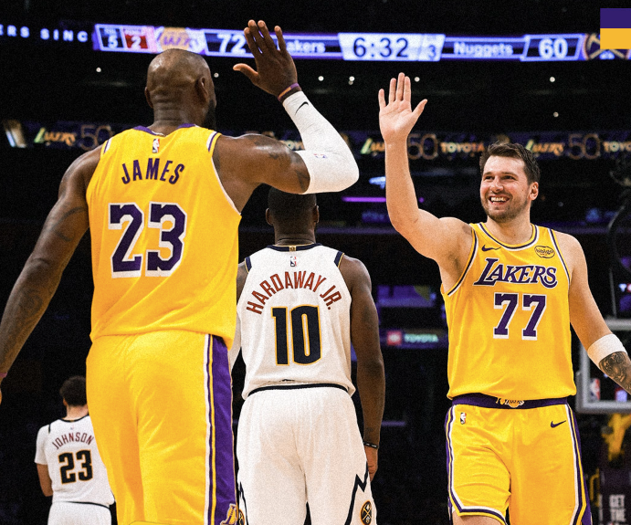 v体育-拒绝17分大逆转!东契奇拯救湖人!全场狂欢庆祝,里夫斯神操作